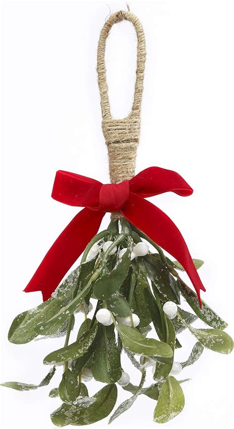 Amazon.com: GER Christmas Mistletoe Decoration 11 Inches High - Sparkling Artificial Mistletoe ...