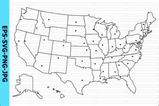 US States Map with State Capitals Graphic by TGT Designs · Creative Fabrica