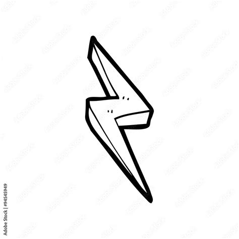 line drawing cartoon lightning bolt symbol Stock Vector | Adobe Stock