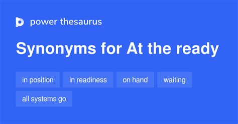 At The Ready synonyms - 231 Words and Phrases for At The Ready