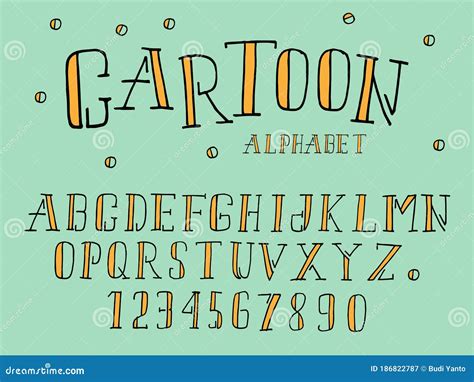 Cute Alphabet Letters Font And Number. Classic Cartoon Lettering ...