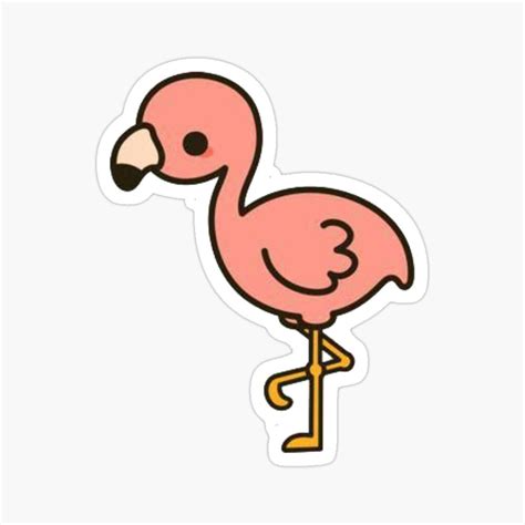 'CUTE FLAMINGO' Glossy Sticker by Digital-Market | Cute stickers ...