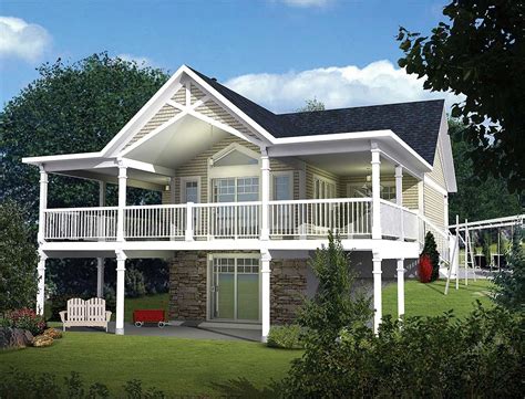 Plan 80742PM: Expansive Vaulted Deck in 2021 | Lake house plans ...