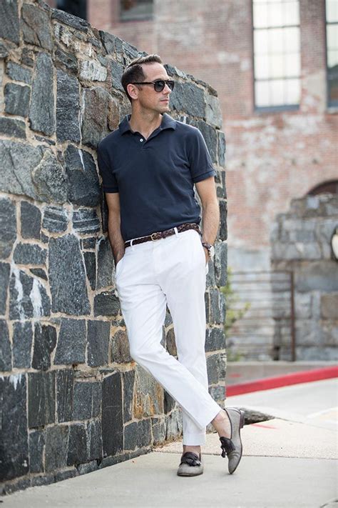 Summer Simply: Polo Shirt and Chinos | Polo outfit, Polo shirt outfits, White polo shirt outfit