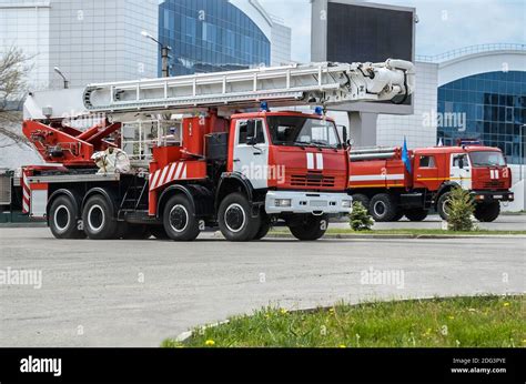 Fire truck ladder Stock Photo - Alamy