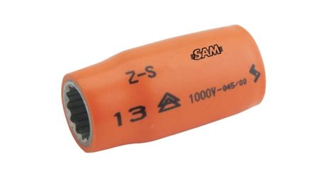 ZS-8 | SAM 1/2 in Drive 8mm Insulated Standard Socket, 12 point, VDE/1000V, 52 mm Overall Length ...