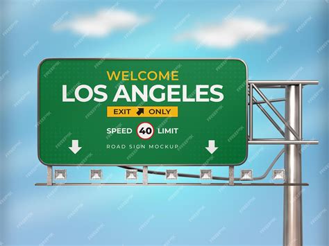 Premium PSD | Highway wayfinding signage mockup