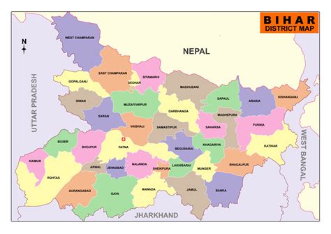 Bihar Map - Download Free Map Of Bihar & List Of Districts - Infoandopinion