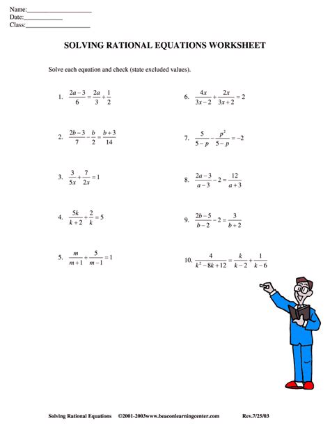 Solving Rational Equations Worksheet With Answers Pdf - Fill Online, Printable, Fillable, Blank ...