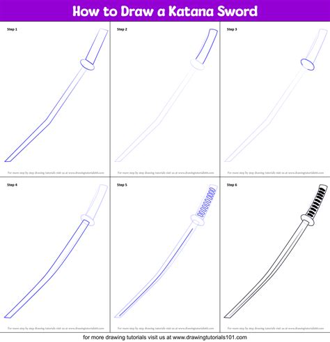 How To Draw A Katana Step By Step Drawing Guide Guided Drawing | Porn ...