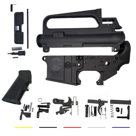 AR-15 A2 upper & lower receiver set & parts kits - hard coat anodized - E2 Armory