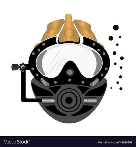 Diving helmet drawing - commercial diver Vector Image