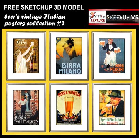 Free 3d model Beer's vintage Italian posters pack #2 - tutorial sketchup