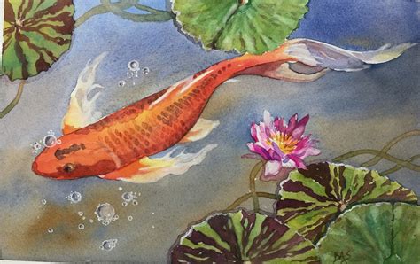 Koi Fish Watercolor Painting at PaintingValley.com | Explore collection ...