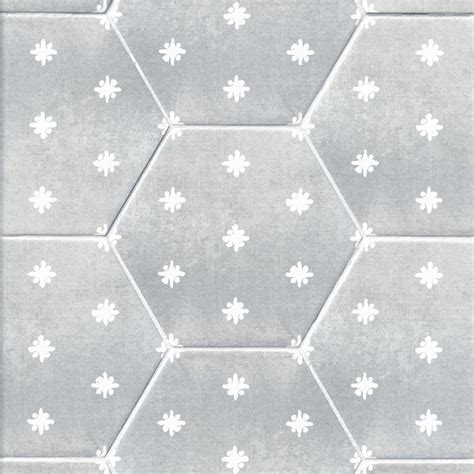 Laura Ashley Louise Star Pale Slate Hex Porcelain Wall and Floor Tile - 10 x 9 in. - The Tile Shop