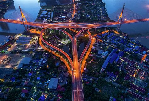 Bhumibol bridge aerial view at sunrise Photograph by Pradeep Raja ...