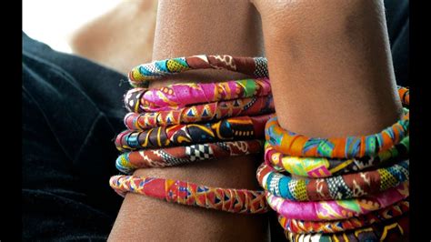 diy gift ideas, african print bracelets diy tutorial, ankara bangles, african fabric bracelets ...