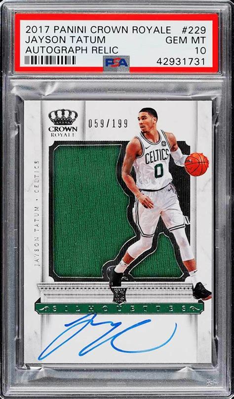 2017 Panini Crown Royale Jayson Tatum Rookie Patch Autograph #229 graded PSA 10 | Jayson tatum ...