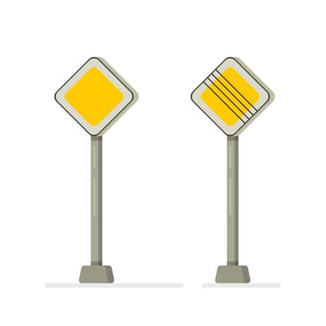 Vector illustration of isolated road signs. Sign of the beginning and ...