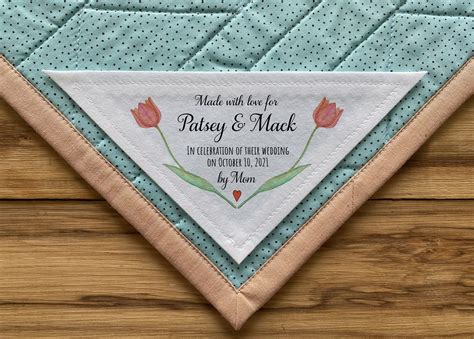 Large Triangle Quilt Label, Personalized Sewing Labels, Personalized ...