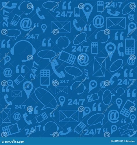 Contact Us Background Pattern Blue Stock Illustration - Image: 40253175