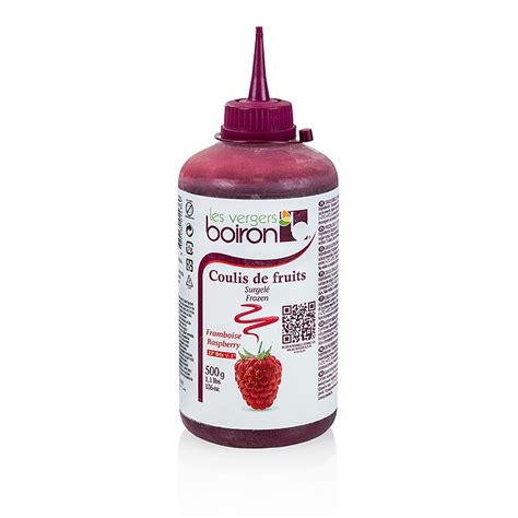 Coulis frambozen, saus, 19% suiker, knijpfles, Boiron, 500 g, Pe-fles