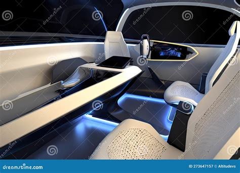 Minimalistic Car Interior with Sleek Lines and Futuristic Design Stock ...