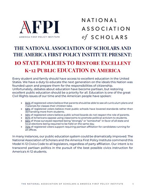 The National Association of Scholars and The America First Policy ...