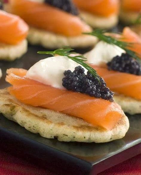 Scrumpdillyicious: Smoked Salmon Blini with Caviar, Crème Fraîche & Dill