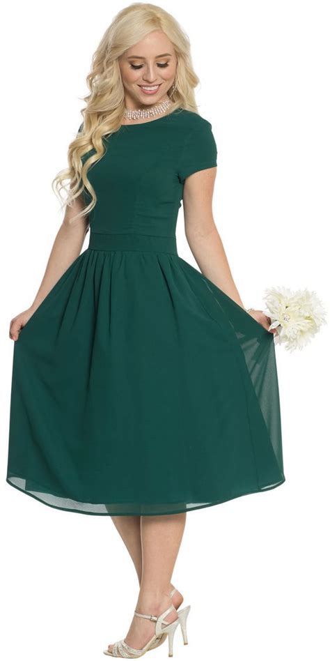 Lucy Modest Bridesmaid Dress, Christmas Dress - Dark Forest Green Emerald | Green bridesmaid ...