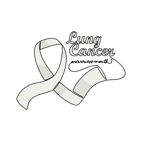 One continuous line drawing of Lung cancer awareness month with white background. medical design ...