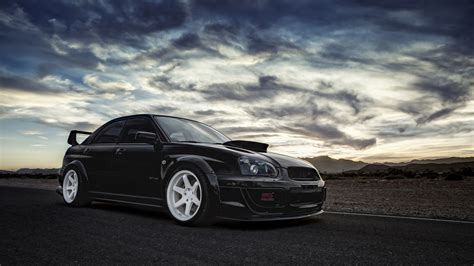 Fonds d'écran Subaru Impreza WRX STI voiture noire 2560x1440 QHD image