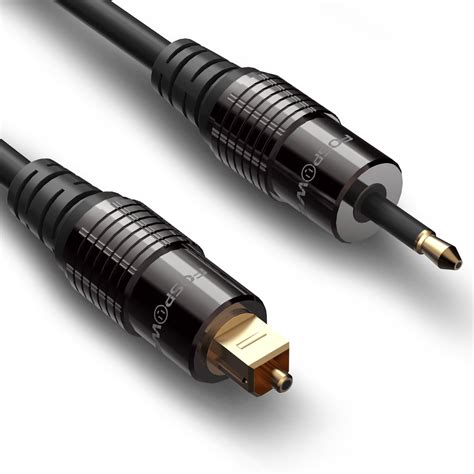 FosPower 24K Gold Plated Toslink to Mini Toslink Digital Optical S/PDIF Audio Cable with Metal ...