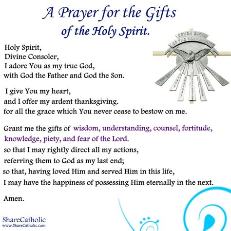 A Prayer for the Gifts of the Holy Spirit