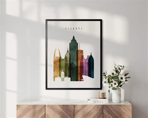 Atlanta Wall Art Print Atlanta Poster Artprintsvicky - Etsy