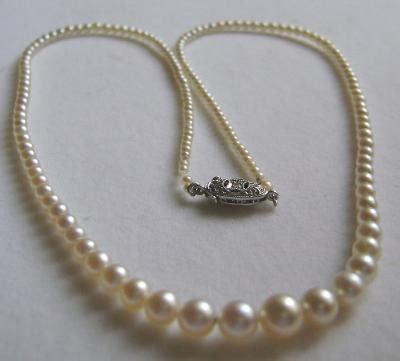 Antique Certified Natural Saltwater Pearl Necklace, Platinum/Diamond Clasp