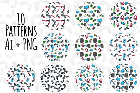 Gaming Seamless Patterns (391125) | Patterns | Design Bundles