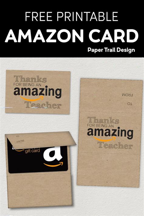 Free Printable Amazon Teacher Gift Card Holder - Paper Trail Design ...