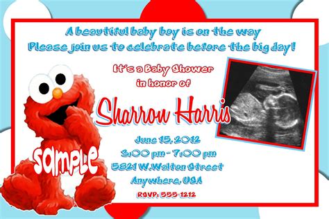 ELMO Sesame Street Baby Shower Invitations by Createphotocards4u