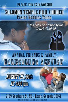 Solomon Temple F.B.H Church Homecoming Event Poster Solomons Temple ...