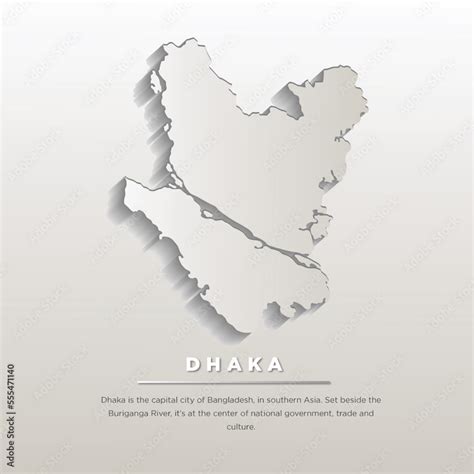 Dhaka isometric map with blend Stock Vector | Adobe Stock