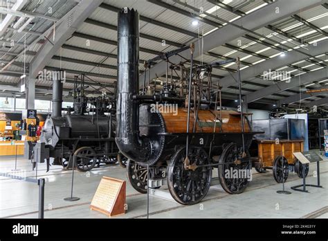 Stephenson's Locomotion No. 1 on display in the Locomotion museum in ...