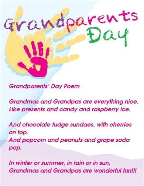 Poems For Grandparents Day Free Printable