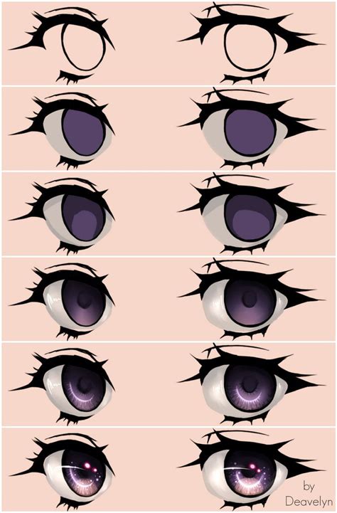 Starry Eyes Steps by Maruvie on DeviantArt | Anime eye drawing, Digital ...