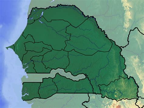 Senegal - topographic • Map • PopulationData.net