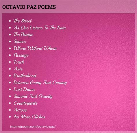 Octavio Paz Poems