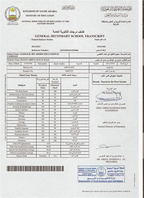 حسن عبدالله حسن آل سليس: شهادة الثانوية العامة