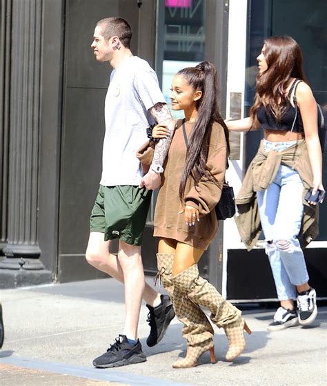 Ariana Grande shows off engagement ring while out with Pete Davidson