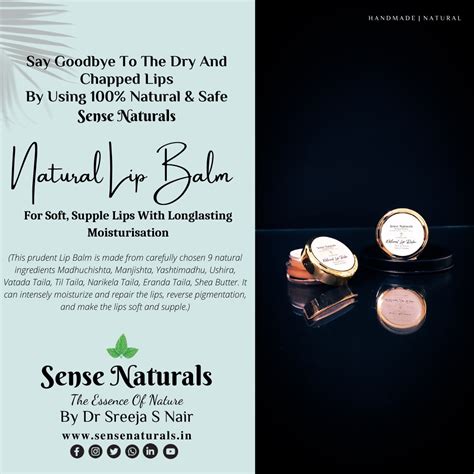 Sense Naturals Lip Balm For Women Men Kids And Babies | Safe