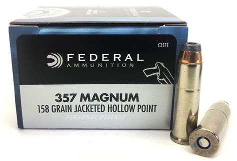 357 Magnum 158 Grain JHP Federal Premium Personal Defense Ammunition ...